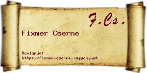 Fixmer Cserne névjegykártya